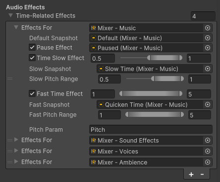 Time-Related Effects Settings