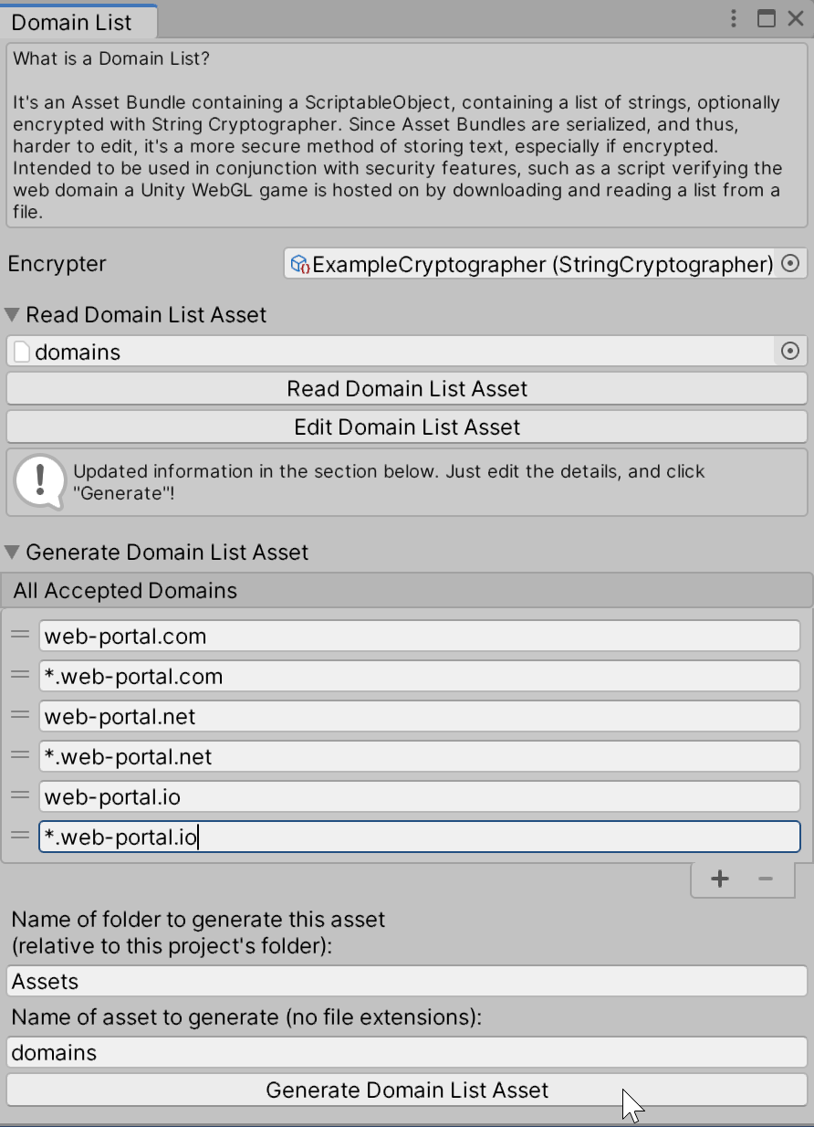 Editing Domain List