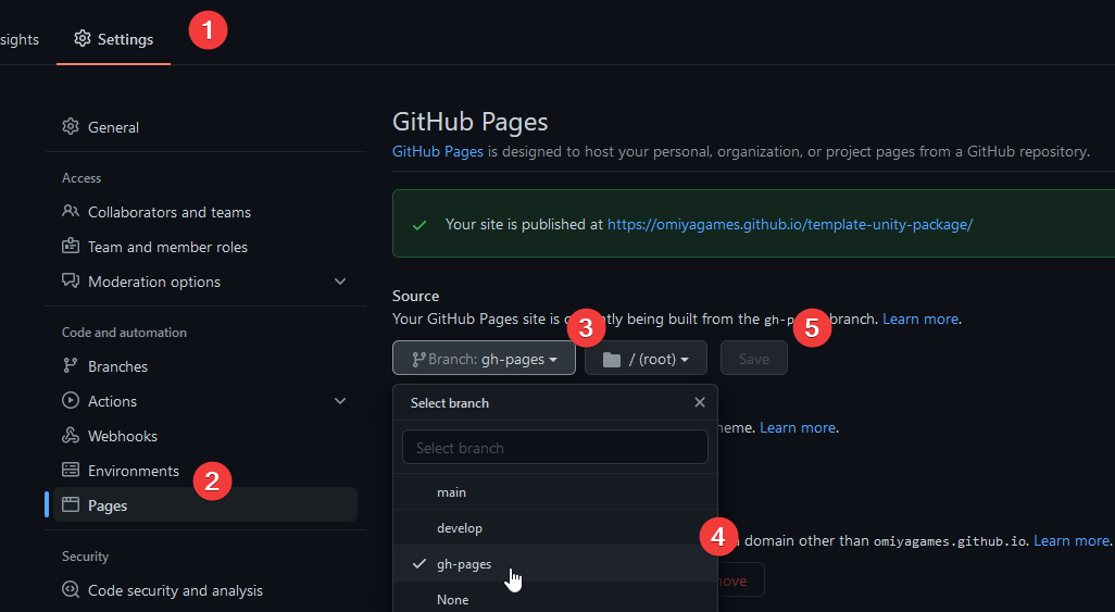 Configure GitHub Pages